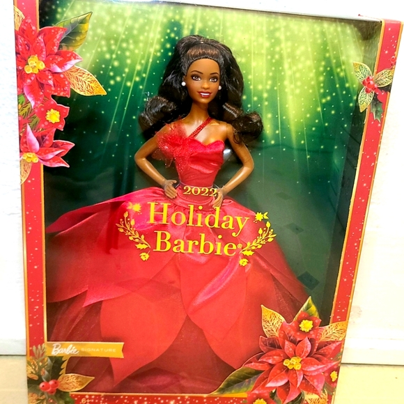 Barbie Other - Barbie Signature 2022 Holiday Doll with Dark Brown Hair, Collectible Ser…